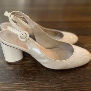 Stuart Weitzman Nude Patent Leather Pumps Size 6